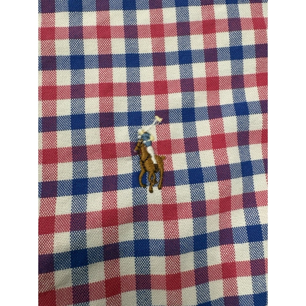 Ralph Lauren Men's Red and Blue Checkered Button-Down Shirt Size L - Picture 3 of 13
